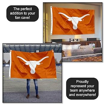 Texas Longhorns UT University Large College Flag, Outdoor